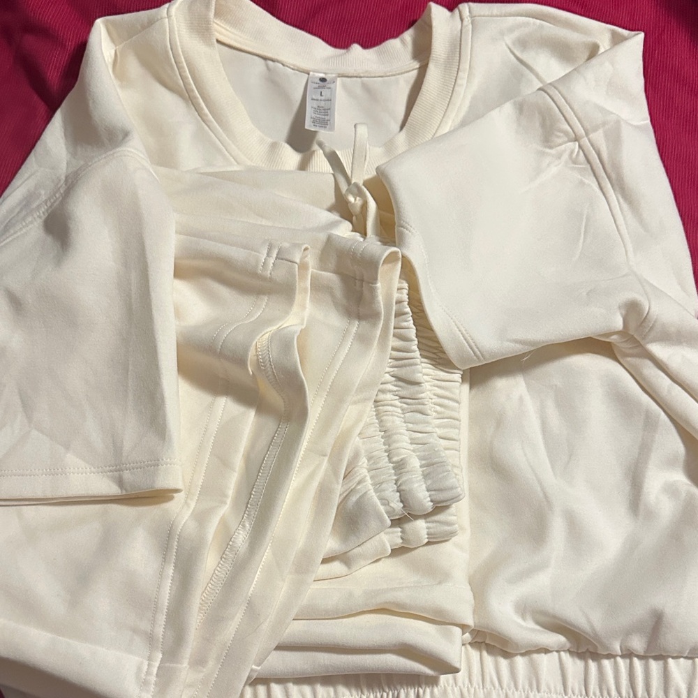 Yogalicious Cream Loungewear Set